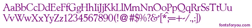 L890RomanRegular Font – Purple Fonts on White Background