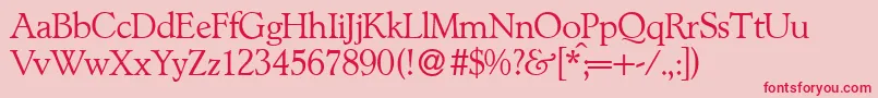 L890RomanRegular Font – Red Fonts on Pink Background