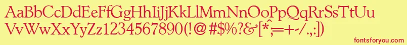 L890RomanRegular Font – Red Fonts on Yellow Background