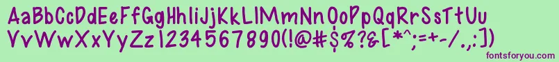 Ahintofsass Font – Purple Fonts on Green Background