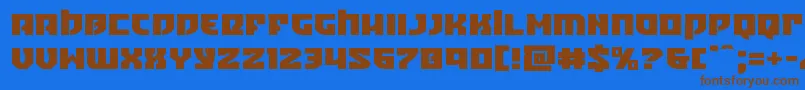 Crazyivanexpand Font – Brown Fonts on Blue Background