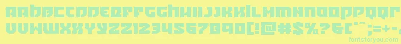 フォントCrazyivanexpand – 黄色い背景に緑の文字