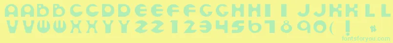 Nadia Font – Green Fonts on Yellow Background