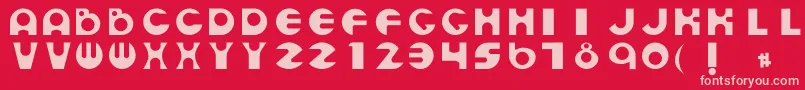 Nadia Font – Pink Fonts on Red Background