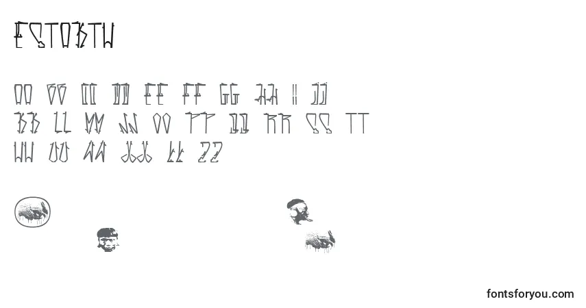 Schriftart Estaktu – Alphabet, Zahlen, spezielle Symbole