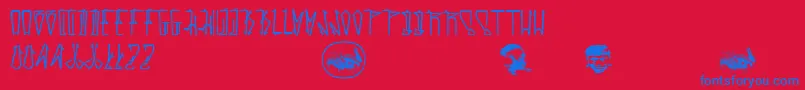 Estaktu Font – Blue Fonts on Red Background