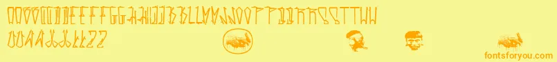 Estaktu Font – Orange Fonts on Yellow Background