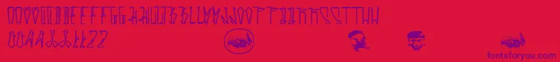 Estaktu Font – Purple Fonts on Red Background