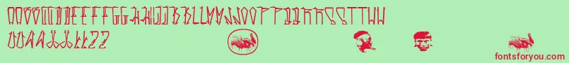 Estaktu Font – Red Fonts on Green Background