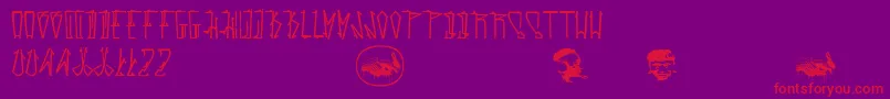 Estaktu Font – Red Fonts on Purple Background