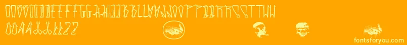 Estaktu Font – Yellow Fonts on Orange Background