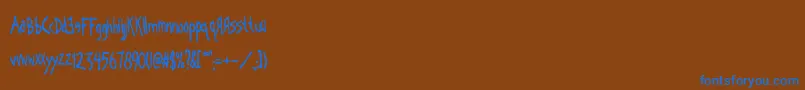 Czcionka Kornucopia – niebieskie czcionki na brązowym tle