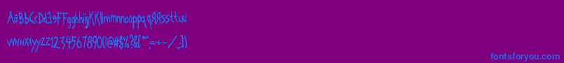 Fonte Kornucopia – fontes azuis em um fundo violeta