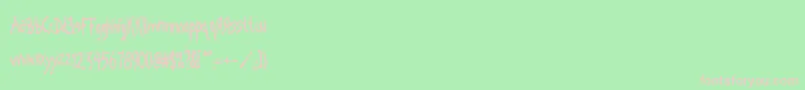 フォントKornucopia – 緑の背景にピンクのフォント