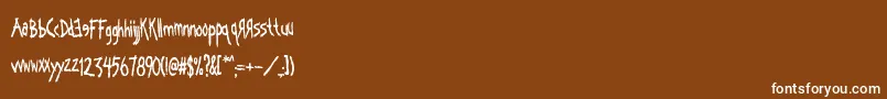 Czcionka Kornucopia – białe czcionki na brązowym tle