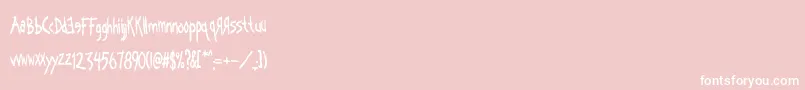 Fonte Kornucopia – fontes brancas em um fundo rosa