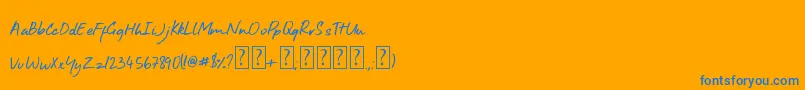 Aroha Font – Blue Fonts on Orange Background