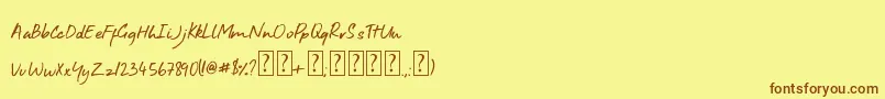 Aroha-fontti – ruskeat fontit keltaisella taustalla