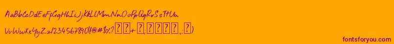 Aroha Font – Purple Fonts on Orange Background