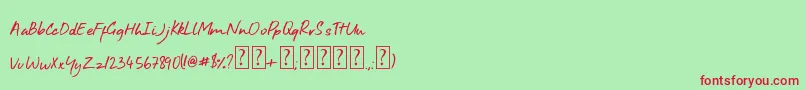 Aroha Font – Red Fonts on Green Background