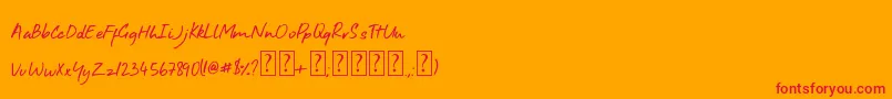 Aroha Font – Red Fonts on Orange Background