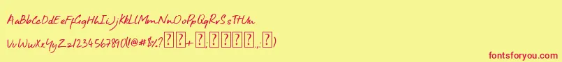 Aroha Font – Red Fonts on Yellow Background