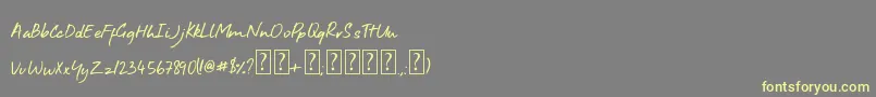 Aroha Font – Yellow Fonts on Gray Background