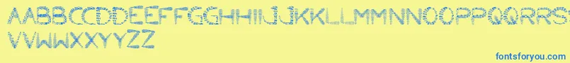 LittleAnt Font – Blue Fonts on Yellow Background