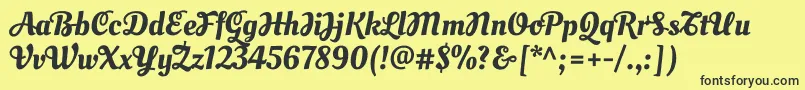 OleoscriptswashcapsRegular Font – Black Fonts on Yellow Background