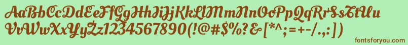 OleoscriptswashcapsRegular Font – Brown Fonts on Green Background