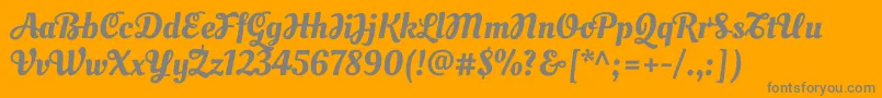 OleoscriptswashcapsRegular Font – Gray Fonts on Orange Background