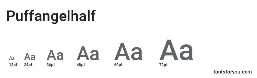 Размеры шрифта Puffangelhalf