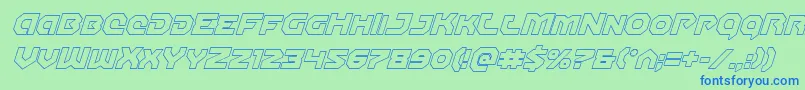 Gunnerstormoutital Font – Blue Fonts on Green Background