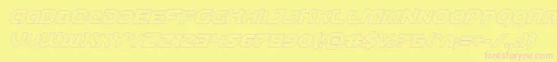 Gunnerstormoutital Font – Pink Fonts on Yellow Background