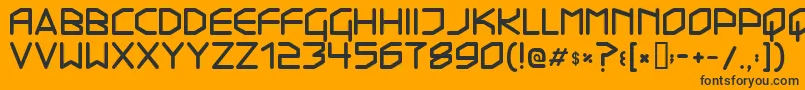 Transistor215-Schriftart – Schwarze Schriften auf orangefarbenem Hintergrund