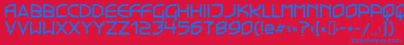 Transistor215 Font – Blue Fonts on Red Background