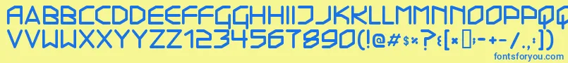 Transistor215 Font – Blue Fonts on Yellow Background