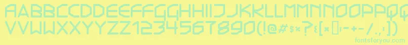 Transistor215 Font – Green Fonts on Yellow Background