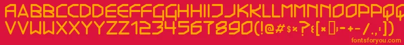 Transistor215 Font – Orange Fonts on Red Background