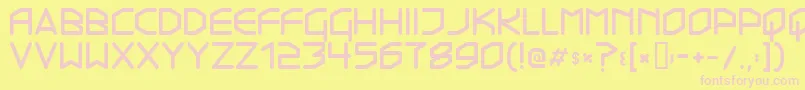 Transistor215 Font – Pink Fonts on Yellow Background