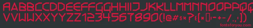 Transistor215 Font – Red Fonts on Black Background