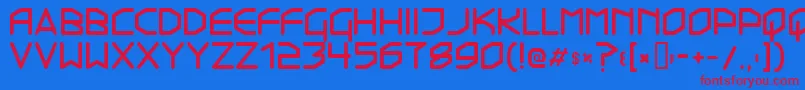 フォントTransistor215 – 赤い文字の青い背景
