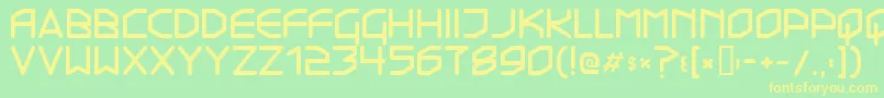 Transistor215 Font – Yellow Fonts on Green Background