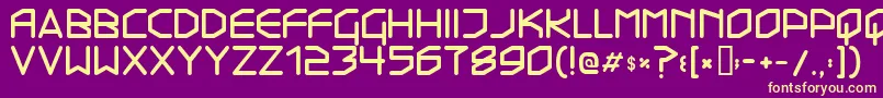 Transistor215 Font – Yellow Fonts on Purple Background
