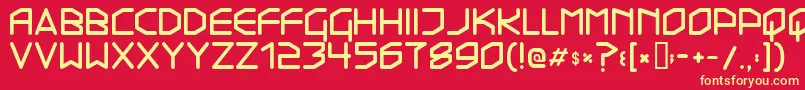 Transistor215 Font – Yellow Fonts on Red Background