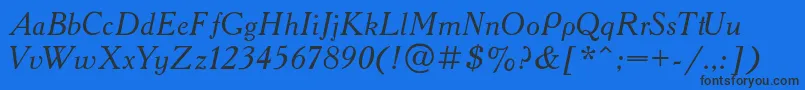 Academyi Font – Black Fonts on Blue Background