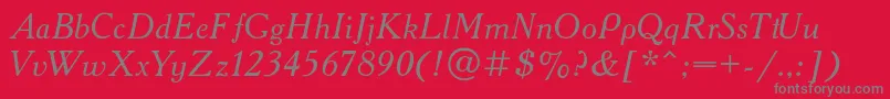 フォントAcademyi – 赤い背景に灰色の文字