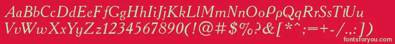 Academyi Font – Green Fonts on Red Background