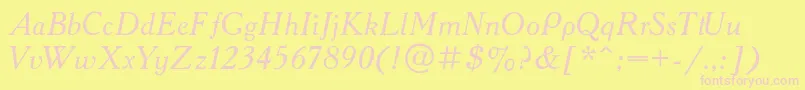 Academyi Font – Pink Fonts on Yellow Background