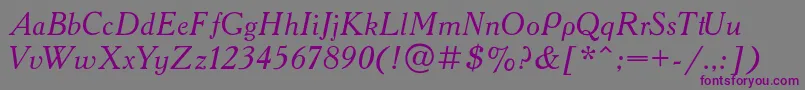 Шрифт Academyi – фиолетовые шрифты на сером фоне